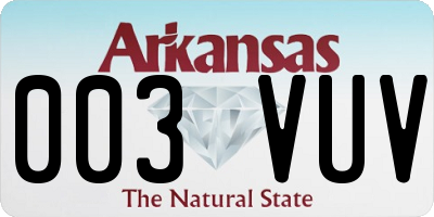 AR license plate 003VUV