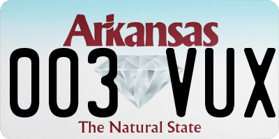 AR license plate 003VUX