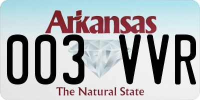AR license plate 003VVR