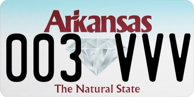 AR license plate 003VVV
