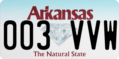 AR license plate 003VVW