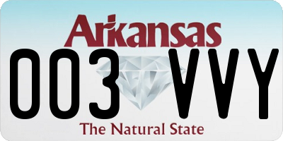 AR license plate 003VVY