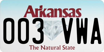 AR license plate 003VWA