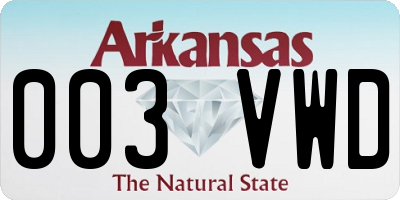 AR license plate 003VWD