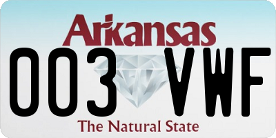 AR license plate 003VWF