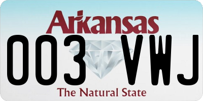 AR license plate 003VWJ