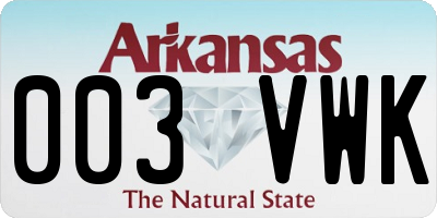 AR license plate 003VWK