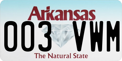AR license plate 003VWM