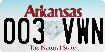 AR license plate 003VWN