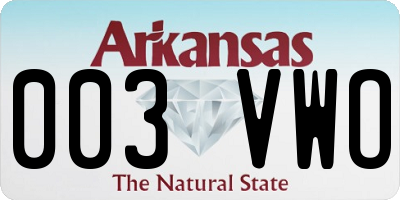 AR license plate 003VWO