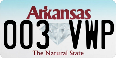 AR license plate 003VWP