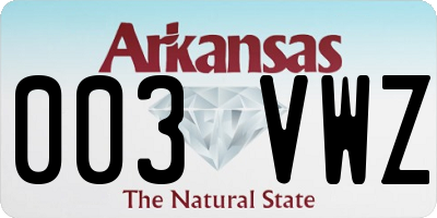AR license plate 003VWZ