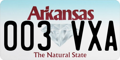 AR license plate 003VXA