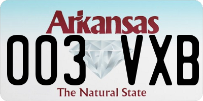 AR license plate 003VXB