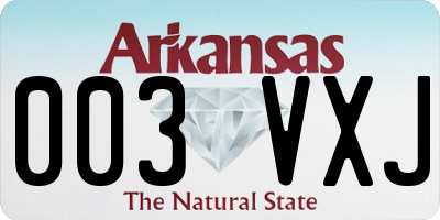 AR license plate 003VXJ