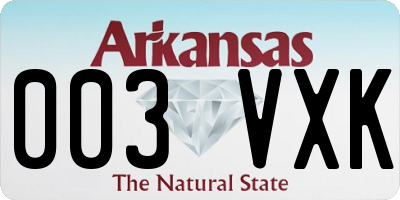 AR license plate 003VXK