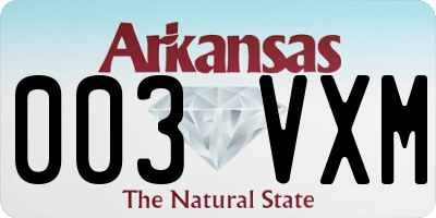 AR license plate 003VXM