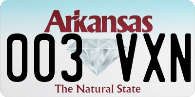 AR license plate 003VXN