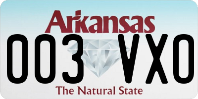 AR license plate 003VXO