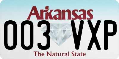 AR license plate 003VXP