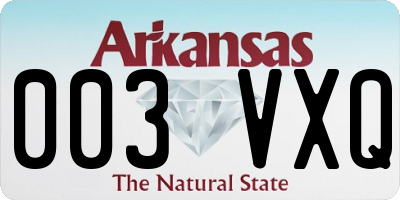 AR license plate 003VXQ