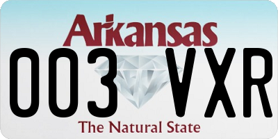 AR license plate 003VXR