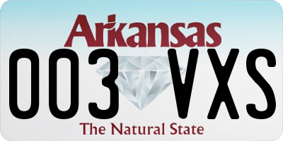 AR license plate 003VXS