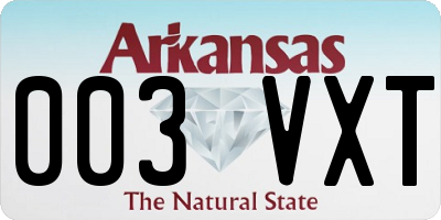 AR license plate 003VXT
