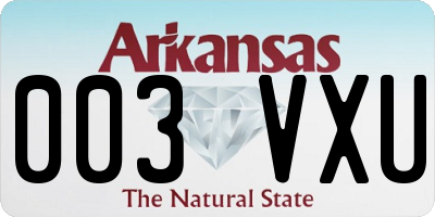 AR license plate 003VXU