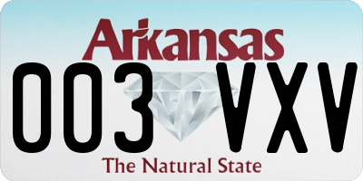 AR license plate 003VXV