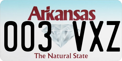 AR license plate 003VXZ