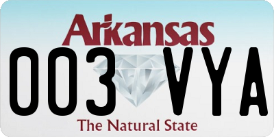 AR license plate 003VYA