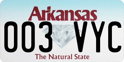 AR license plate 003VYC