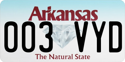 AR license plate 003VYD