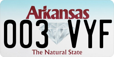 AR license plate 003VYF