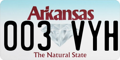 AR license plate 003VYH