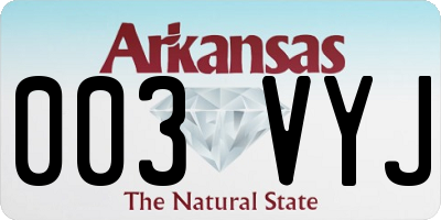 AR license plate 003VYJ
