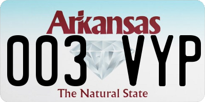 AR license plate 003VYP