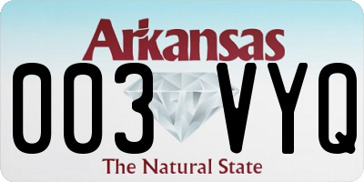 AR license plate 003VYQ