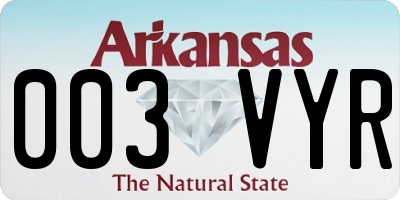 AR license plate 003VYR