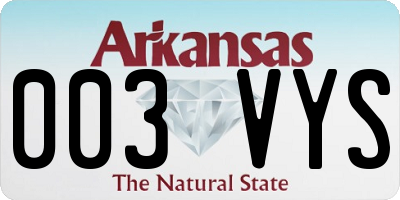 AR license plate 003VYS