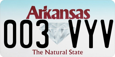 AR license plate 003VYV