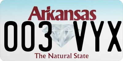 AR license plate 003VYX