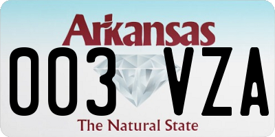 AR license plate 003VZA