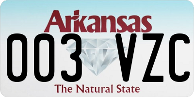 AR license plate 003VZC