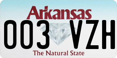 AR license plate 003VZH