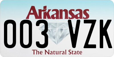 AR license plate 003VZK