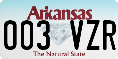 AR license plate 003VZR