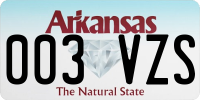 AR license plate 003VZS