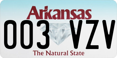 AR license plate 003VZV